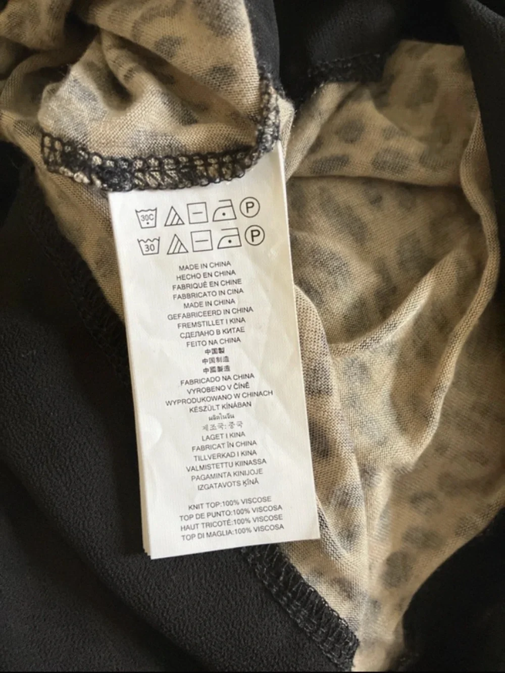 Michael Kors Leopard-Print Long Sleeve Top - Brown and Black